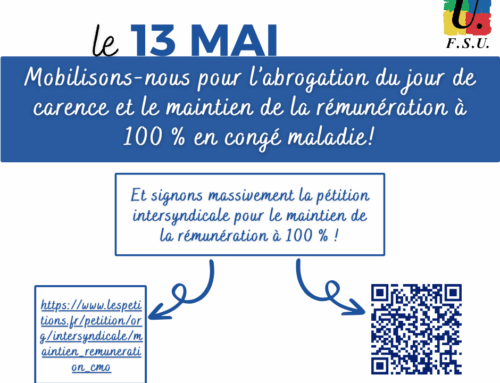 Pour la Fonction Publique, pour les agents et les agentes: mobilisation mardi 13 mai, 10h30 Lycée Arago